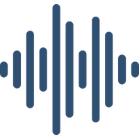Blaues Icon mit Schallwellen