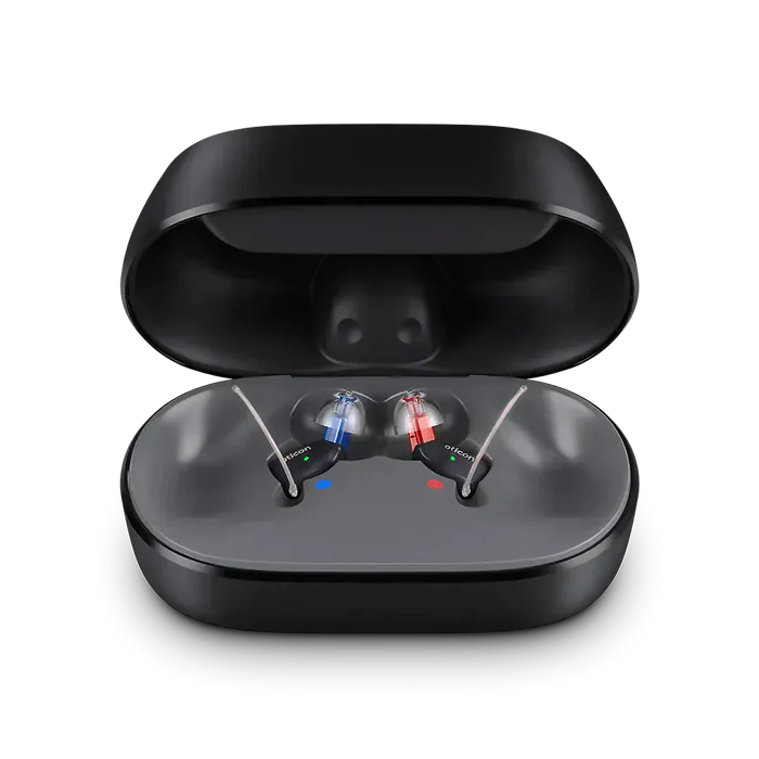 Oticon Zeal SmartCharger mit Oticon Zeal Hoergeraeten